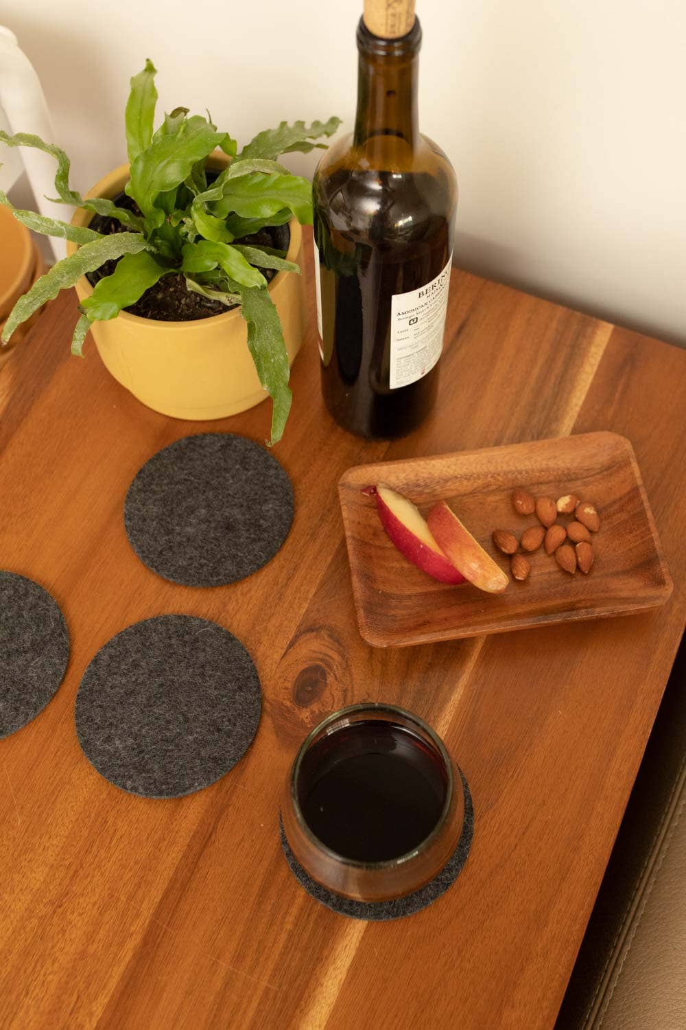 Bierfilzl Merino Wool Felt Round Coaster Set (Multiple Colors)