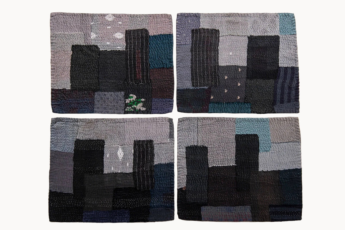 Vintage Patchwork Kantha Placemat (Set of 2) | Cityscape