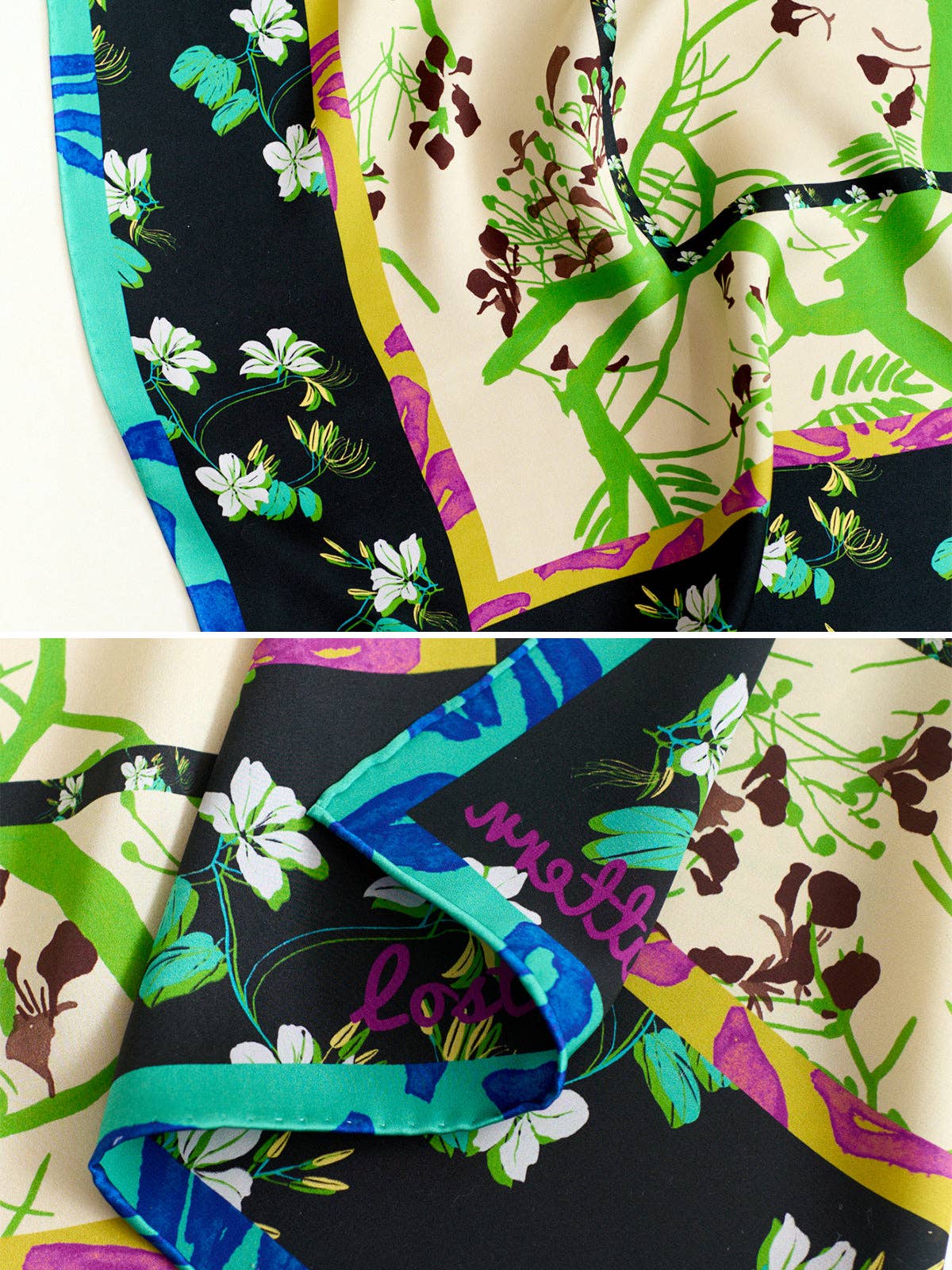 Large Silk Scarf | Floral Tapestry