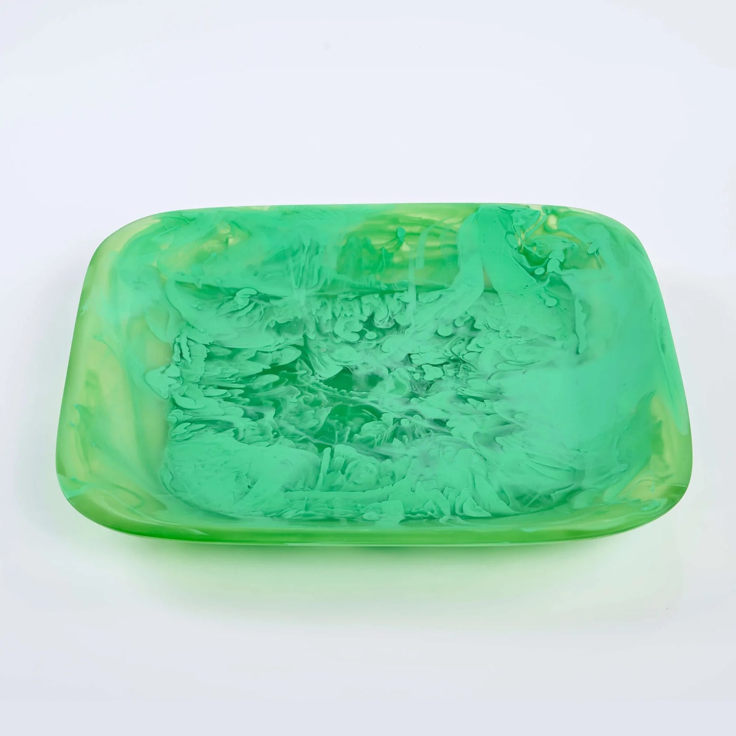 Marbled Resin Square Tray (Medium) | Peridot