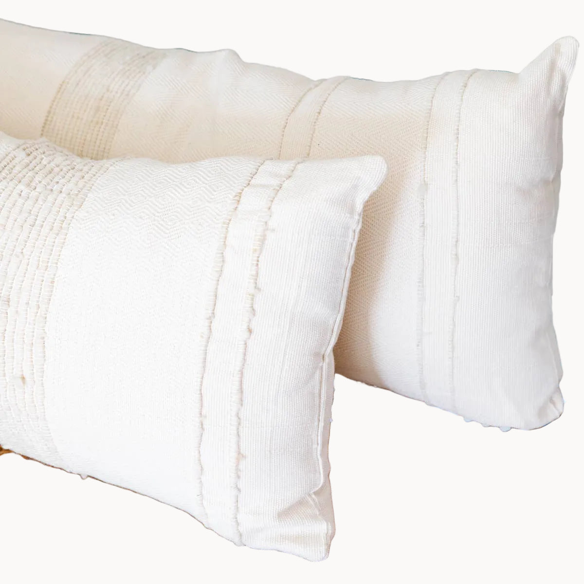 Wool Stripe Lumbar Pillow | Ivory