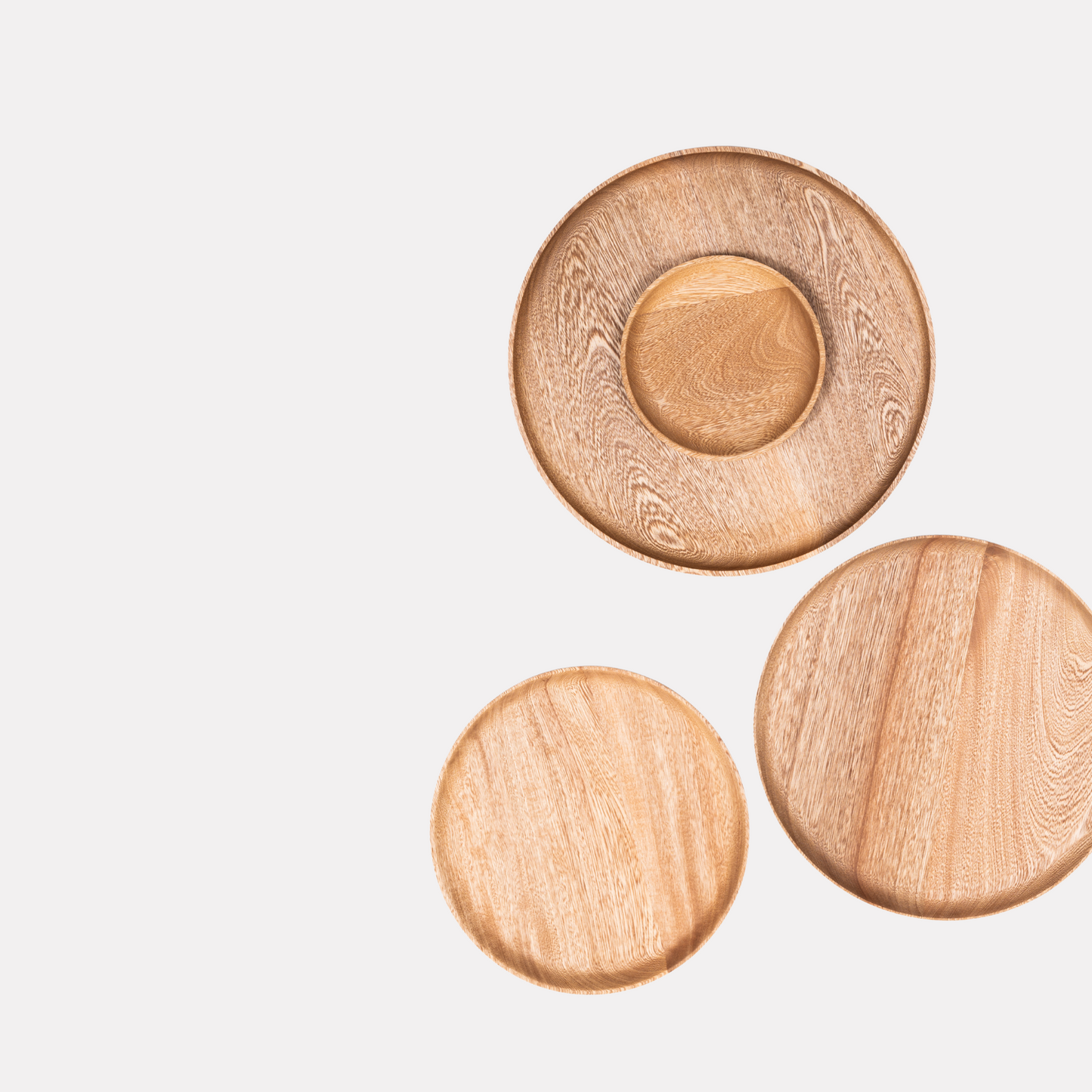 Rosa Morada Wood Plates (Set of 4)