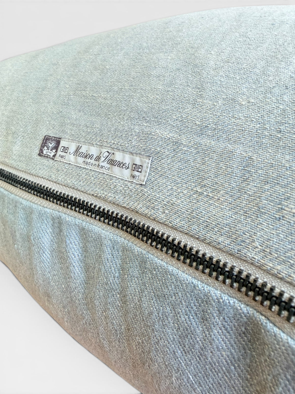 Crumpled Washed Linen Vice Versa Pillow Cover | Nuage/Givre (Multiple Sizes)