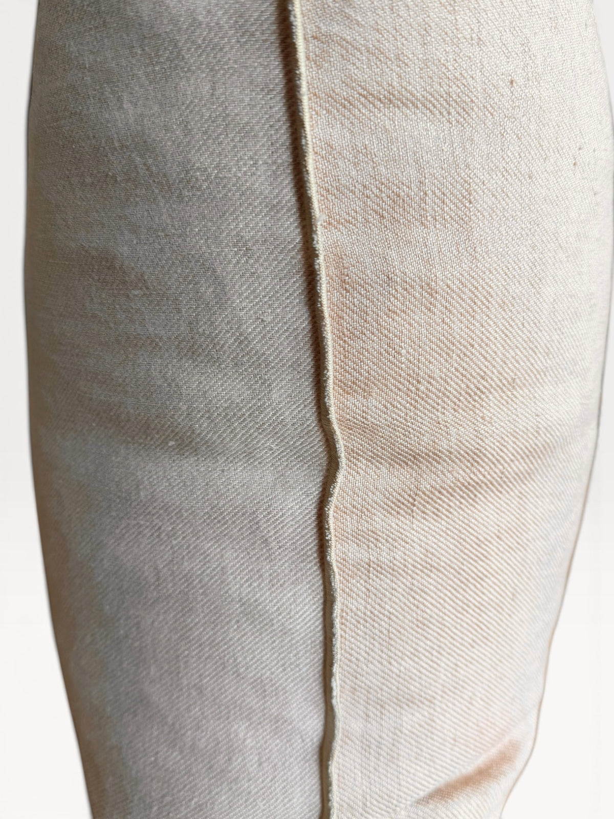 Crumpled Washed Linen Vice Versa Pillow | Nude/Givre (Multiple Sizes)