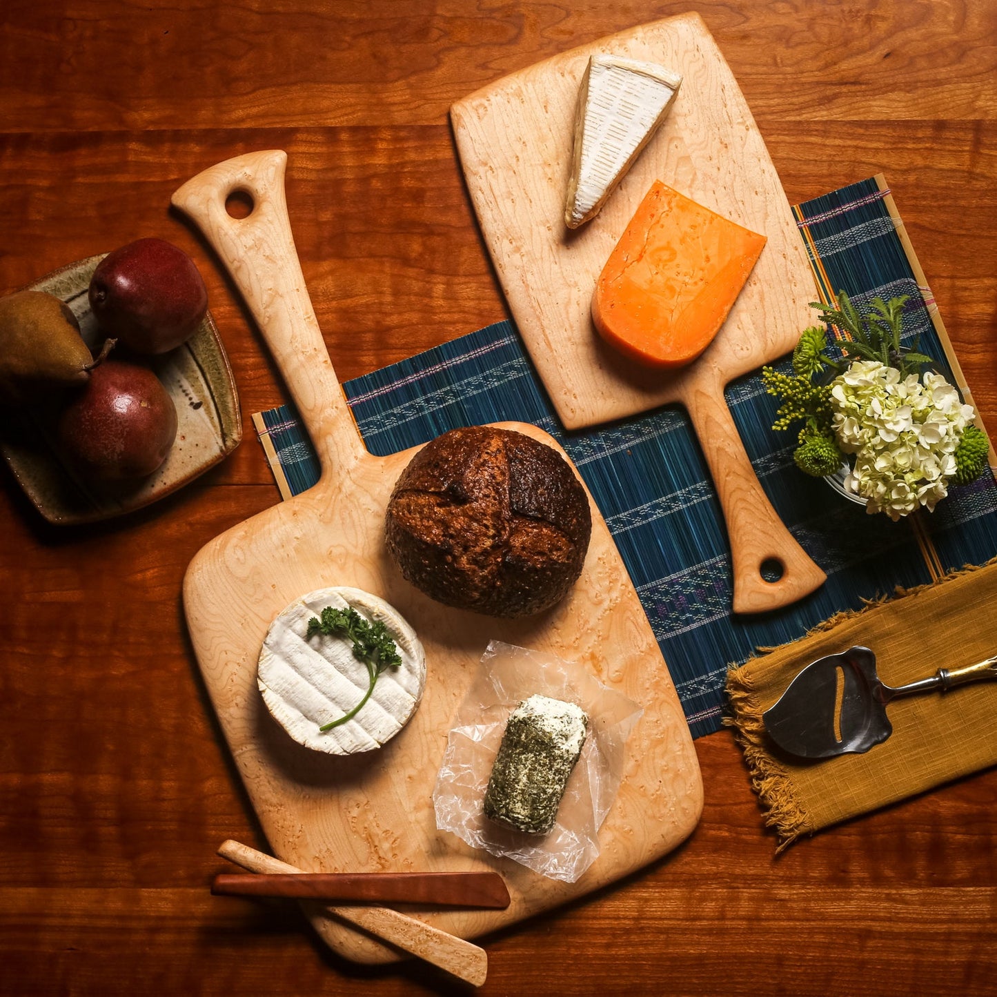 Birdseye Maple Cutting Board | Straight Handle (Multiple Sizes)