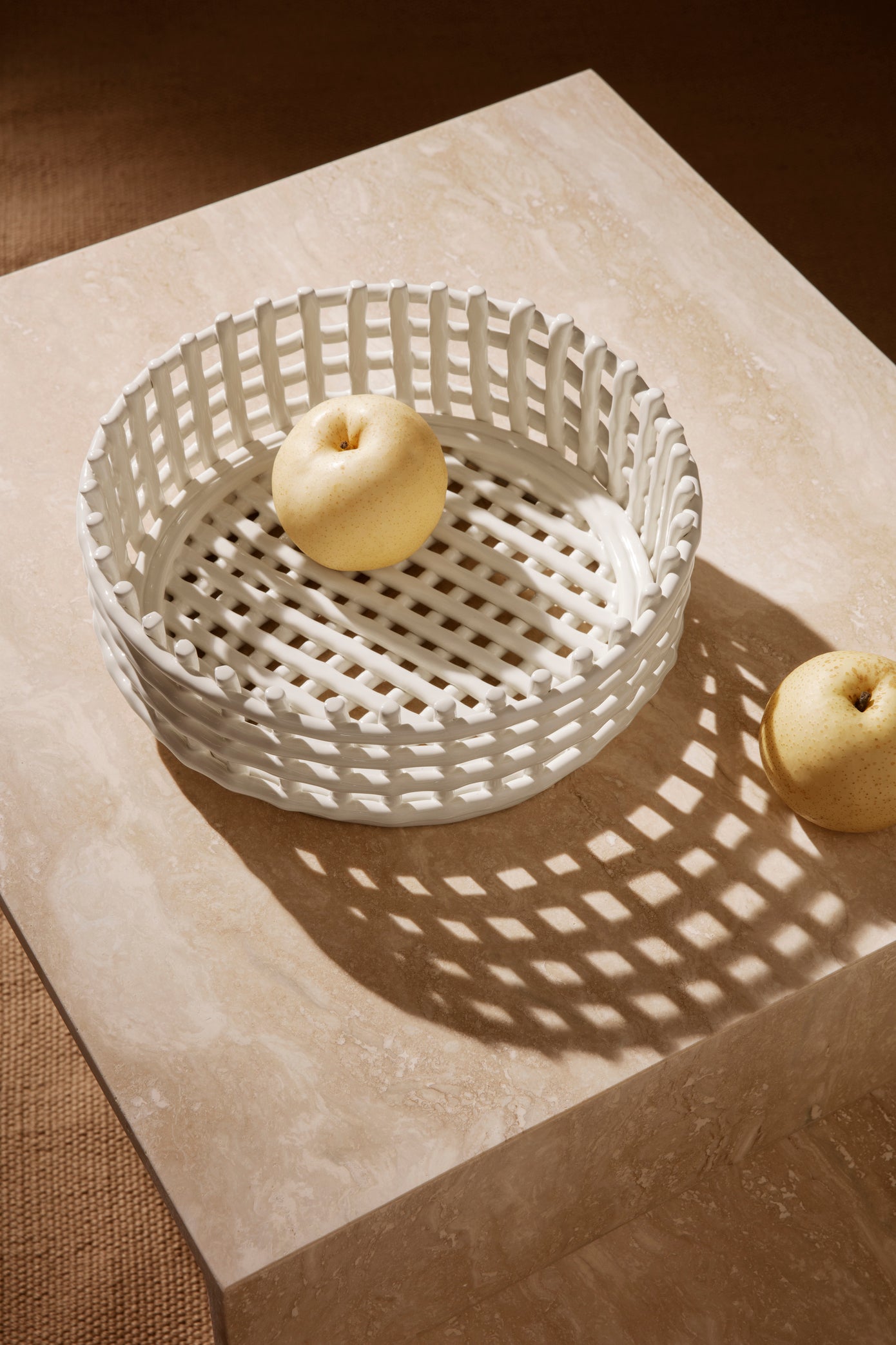 Woven Ceramic Centerpiece Basket (Multiple Colors)
