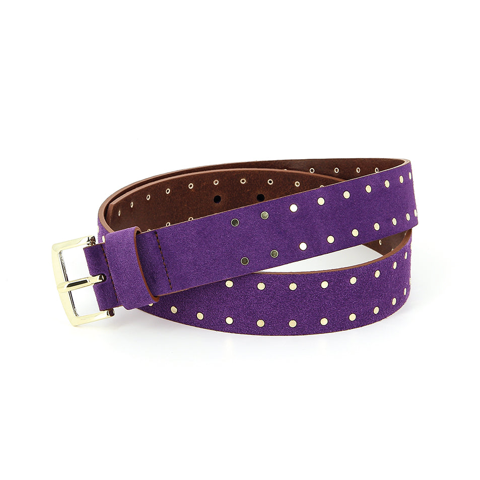 Studded Suede Belt | Violet