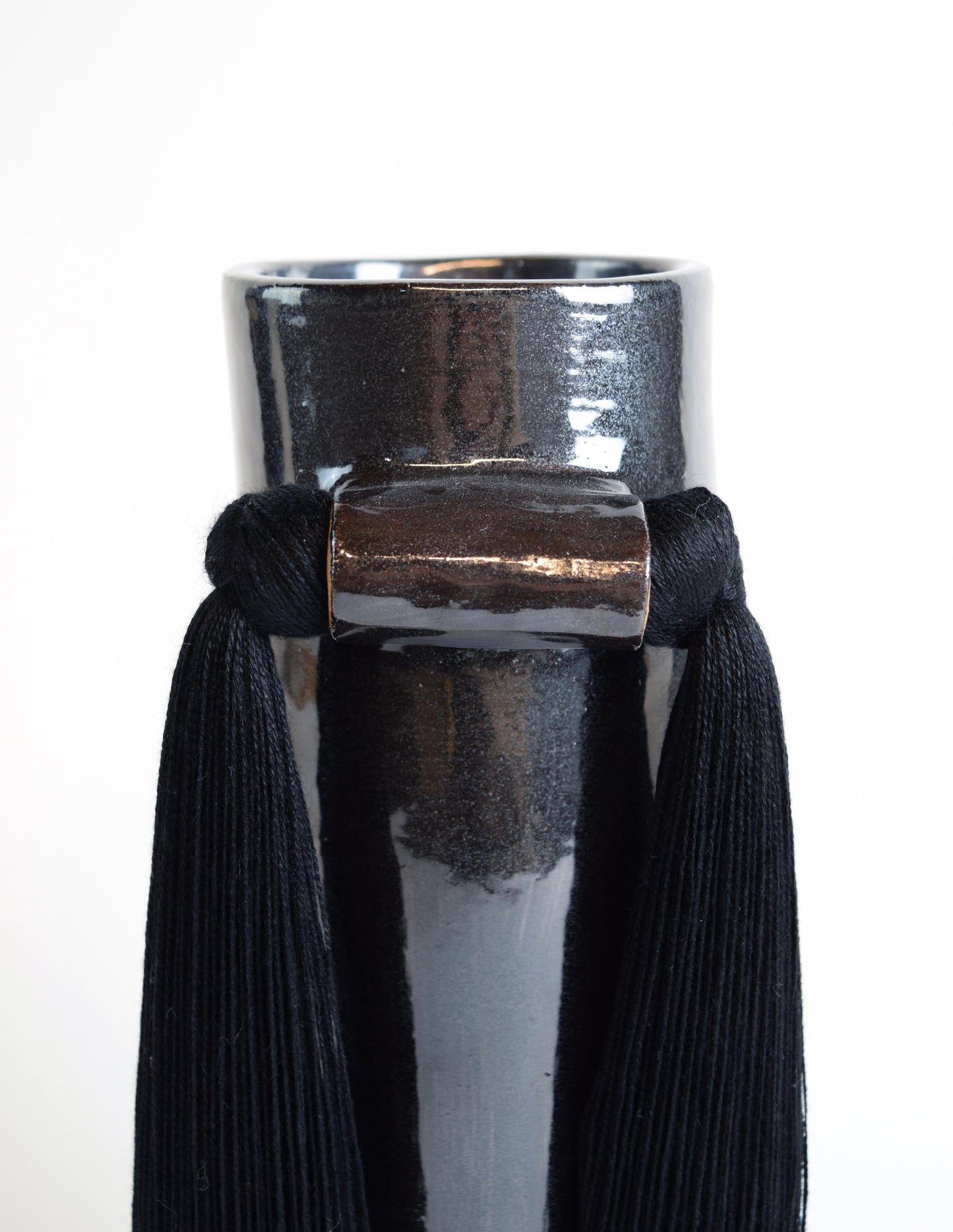 Stoneware Fringed Vase #531 | Black