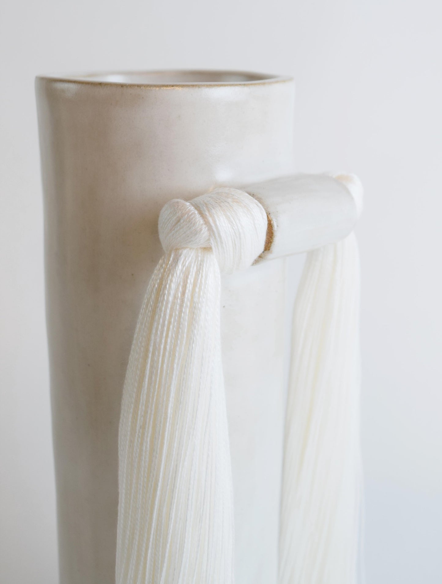 Stoneware Fringed Vase #531 | White