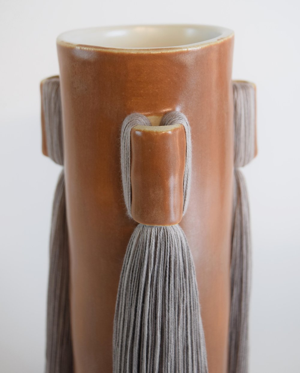 Stoneware Fringed Vase #607 | Terracotta