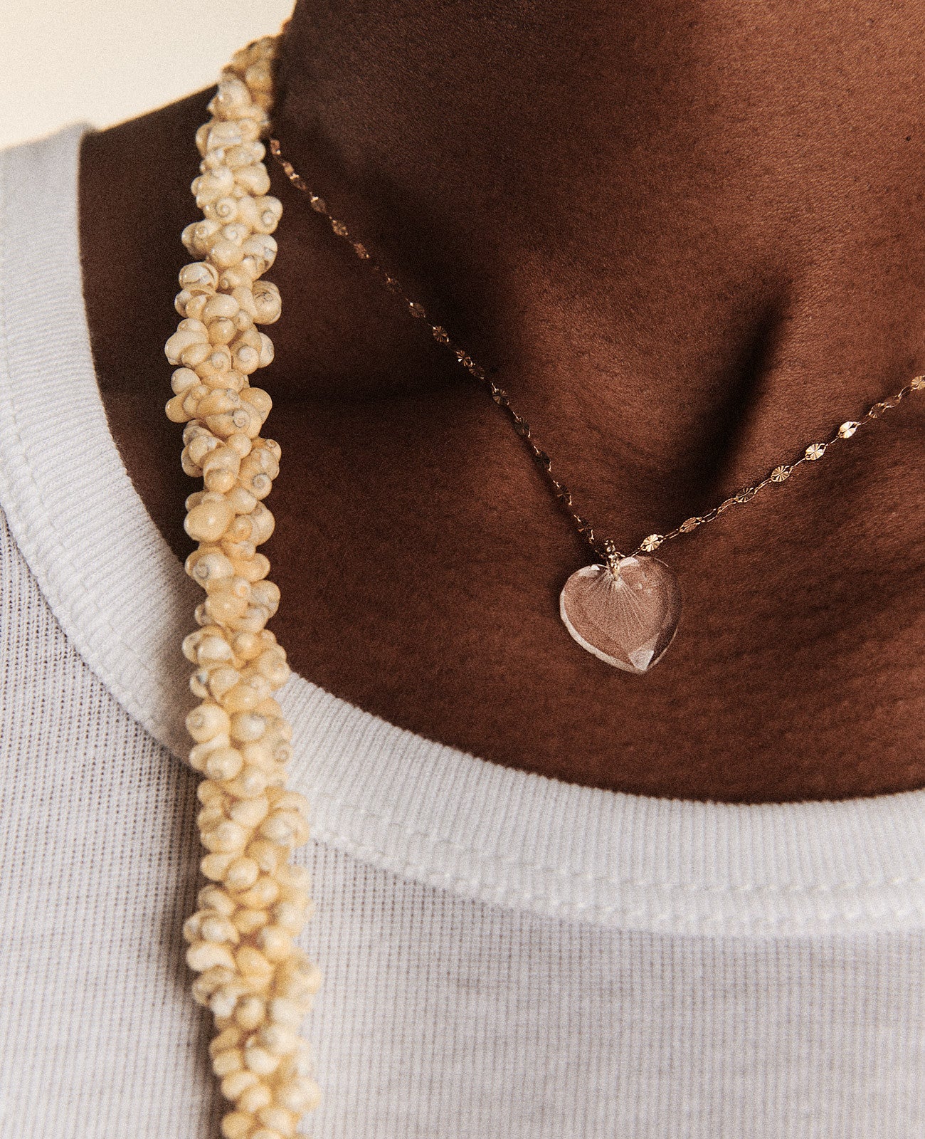 Gabin N°1 Crystal Heart Gold Necklace