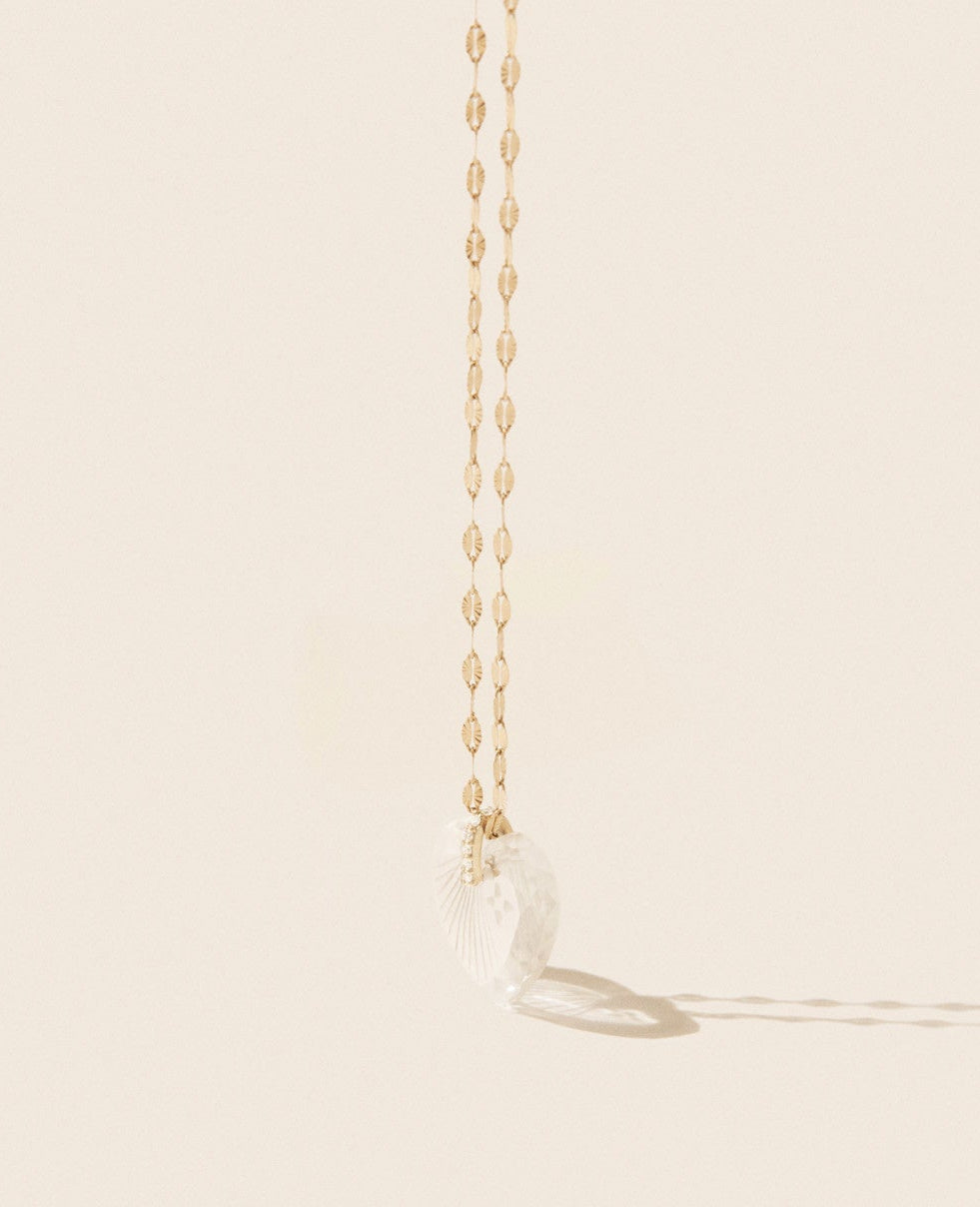 Gabin N°1 Crystal Heart Gold Necklace