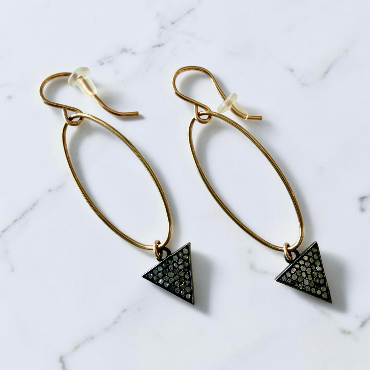 Oval Hoop Pavé Diamond Earrings