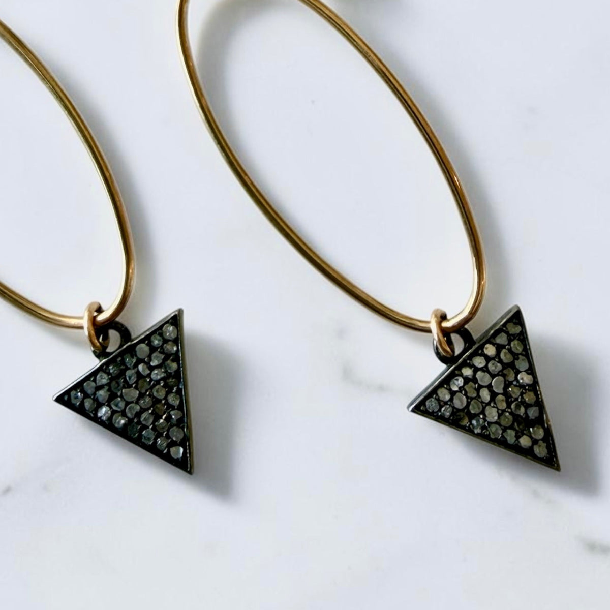 Oval Hoop Pavé Diamond Earrings