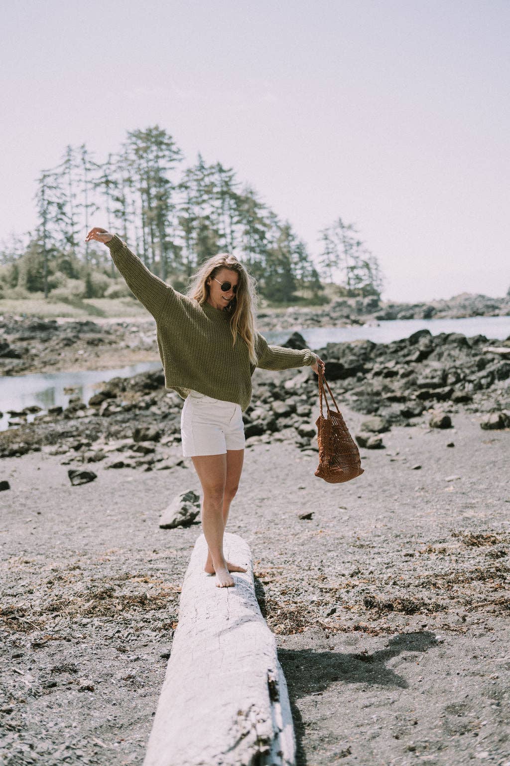 Luni Leather Woven Bag | Tan