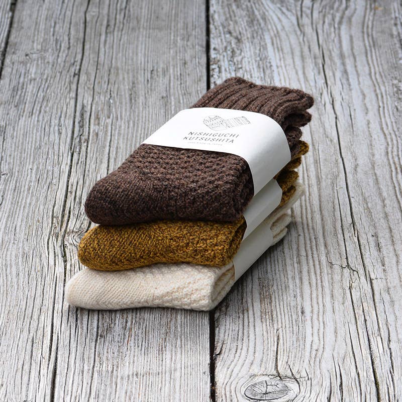 Wool Cotton Boot Socks by Nishiguchi Kutsushita