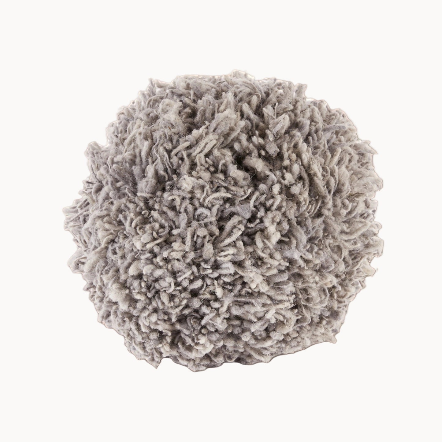 Gray textured spherical pillow on a white background