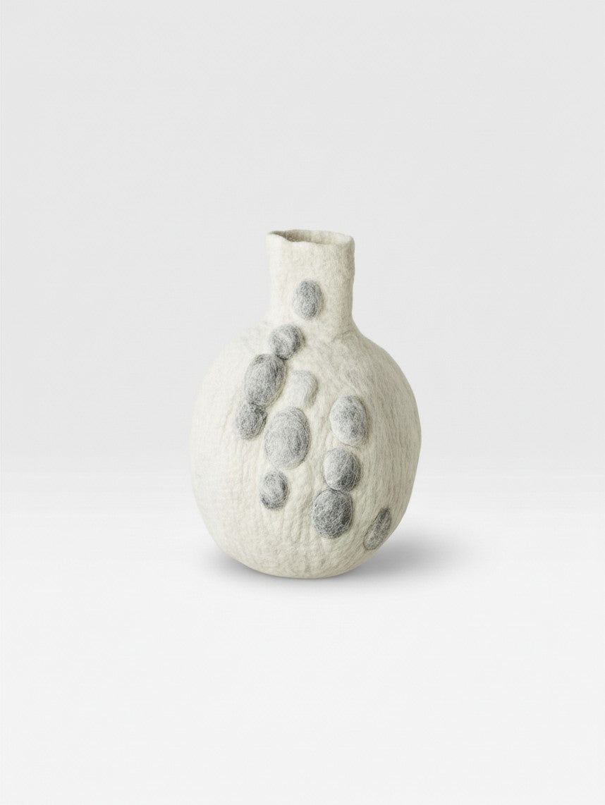 Pebble Hand-Felted Wool Gourd Basket