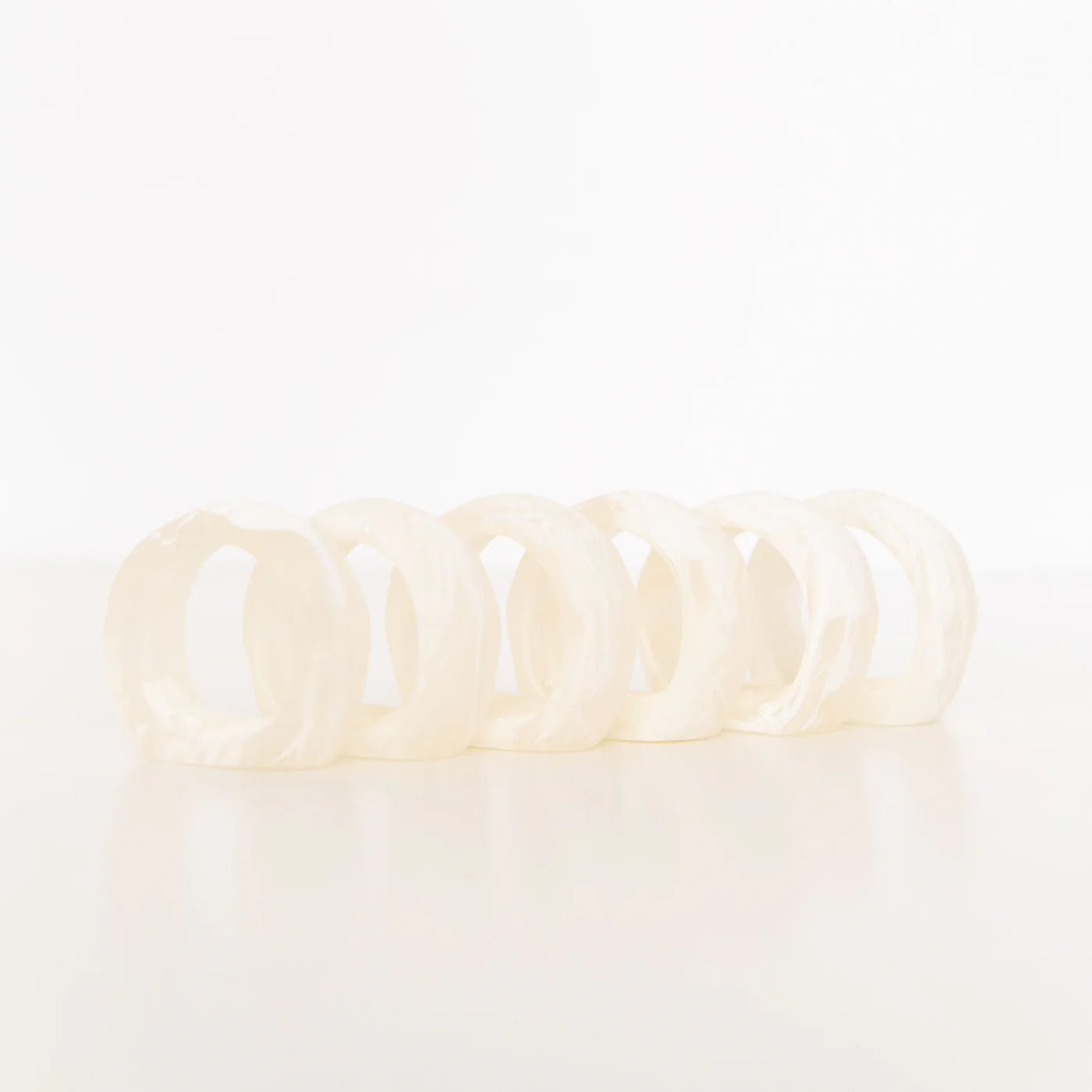 Marbled Resin Napkin Ring | White (Set of 6)