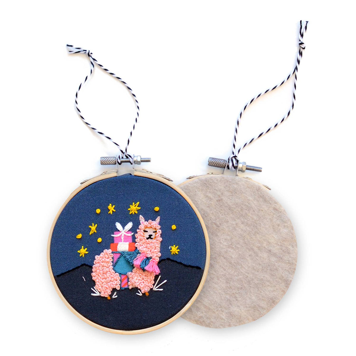 DIY Embroidered Christmas Ornament Kit | Festive Alpaca