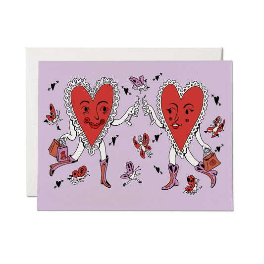 Heart Cheers Valentine's Day Greeting Card