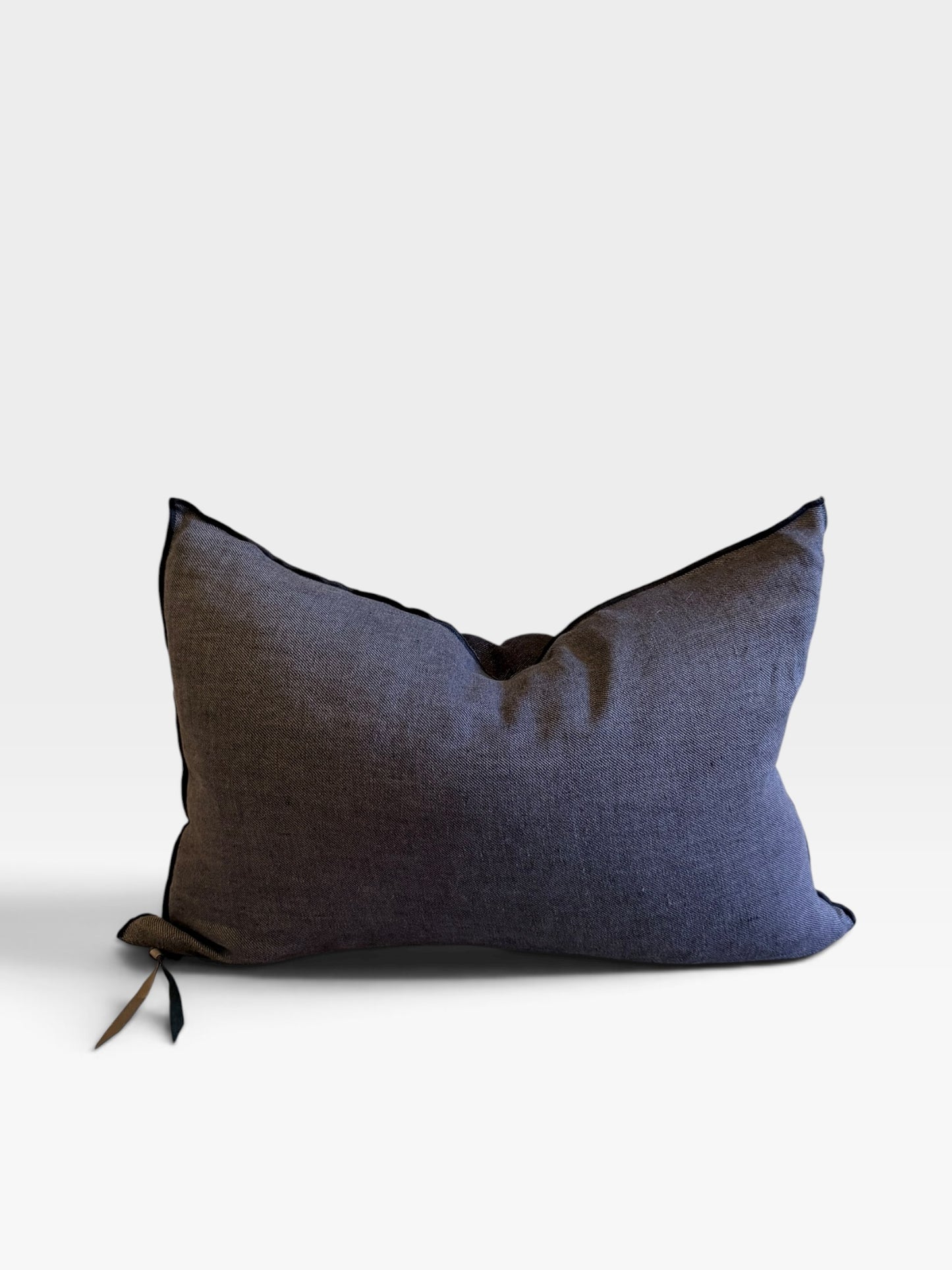 Crumpled Washed Linen Vice Versa Pillow Cover | Charbon/Anthracite (Multiple Sizes)