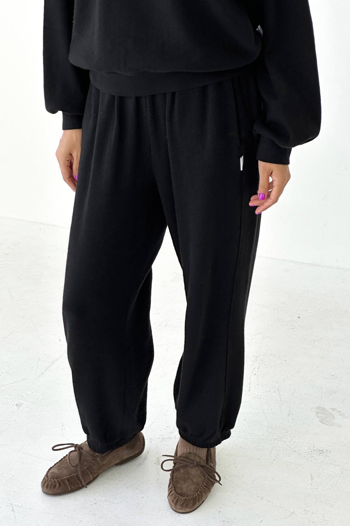 Pointelle Balloon Pants | Black (Multiple Sizes)