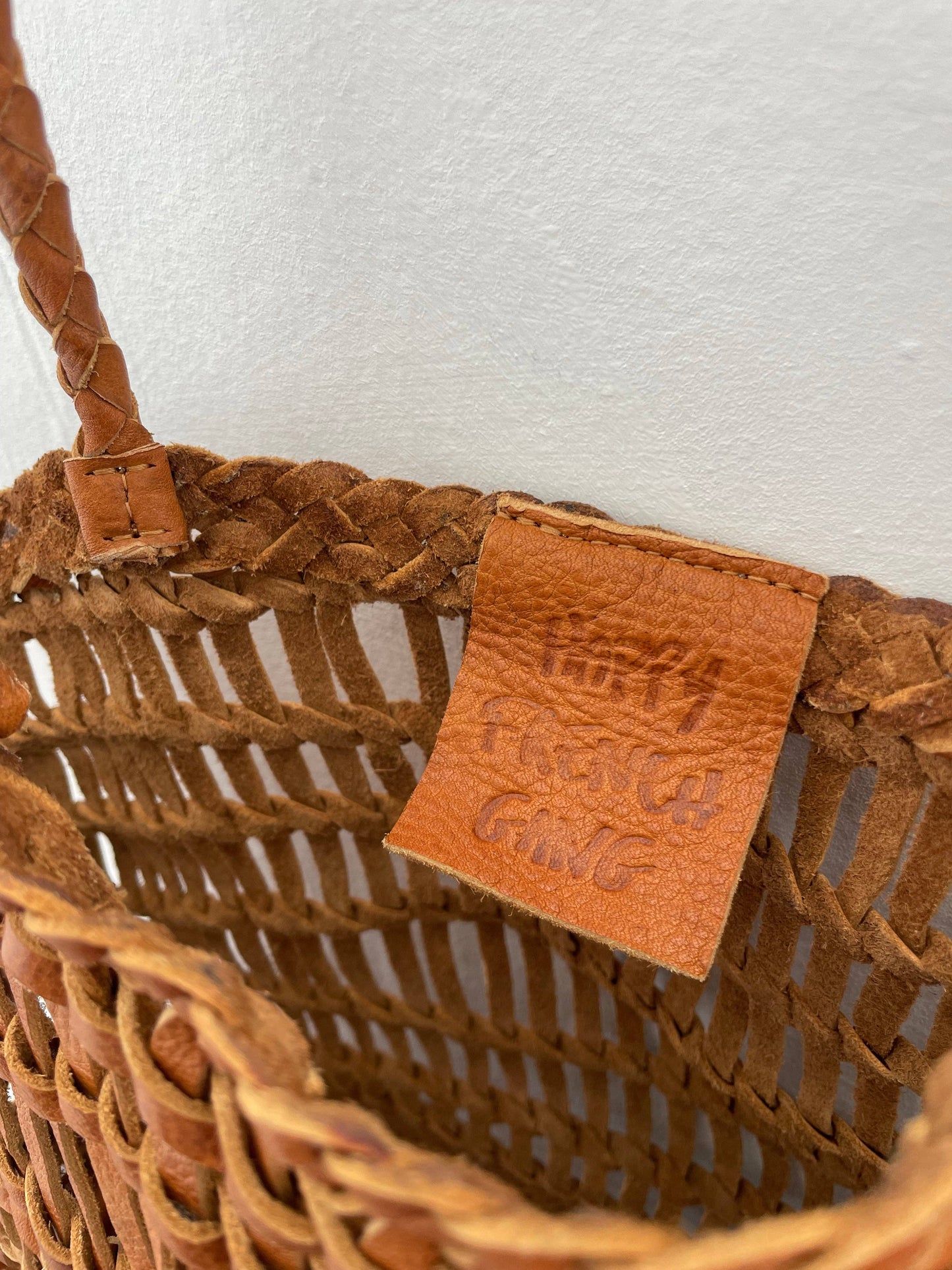 Luni Leather Woven Bag | Tan