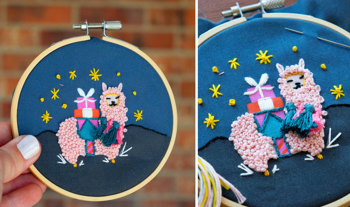 DIY Embroidered Christmas Ornament Kit | Festive Alpaca