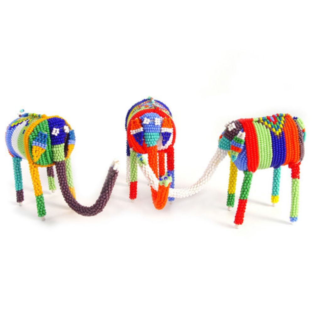 Beaded Elephant Figurine
