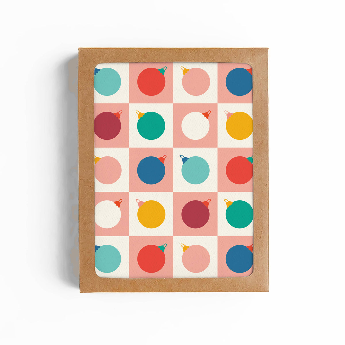 Card with colorful ornament pattern on a white background