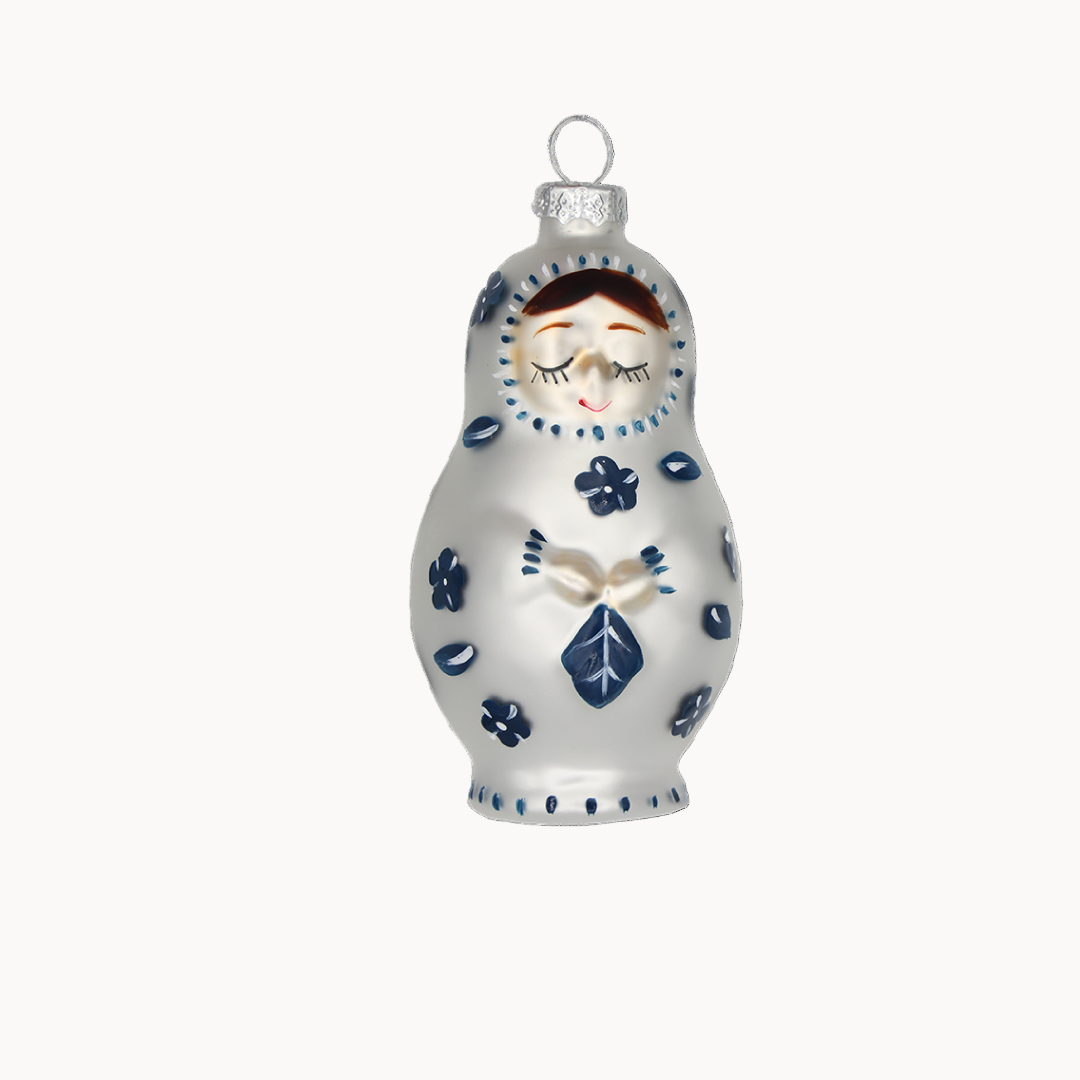 Retro Glass Christmas Ornament | Babushka