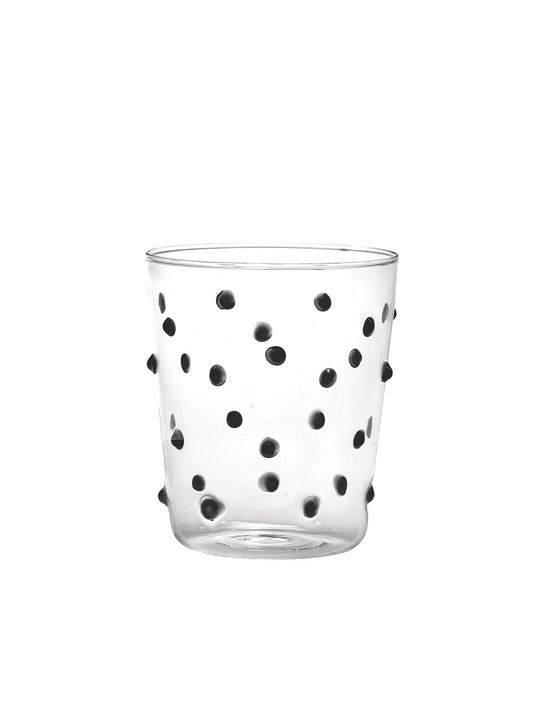 Glass Party Tumbler (Set of 6) | Black Dot
