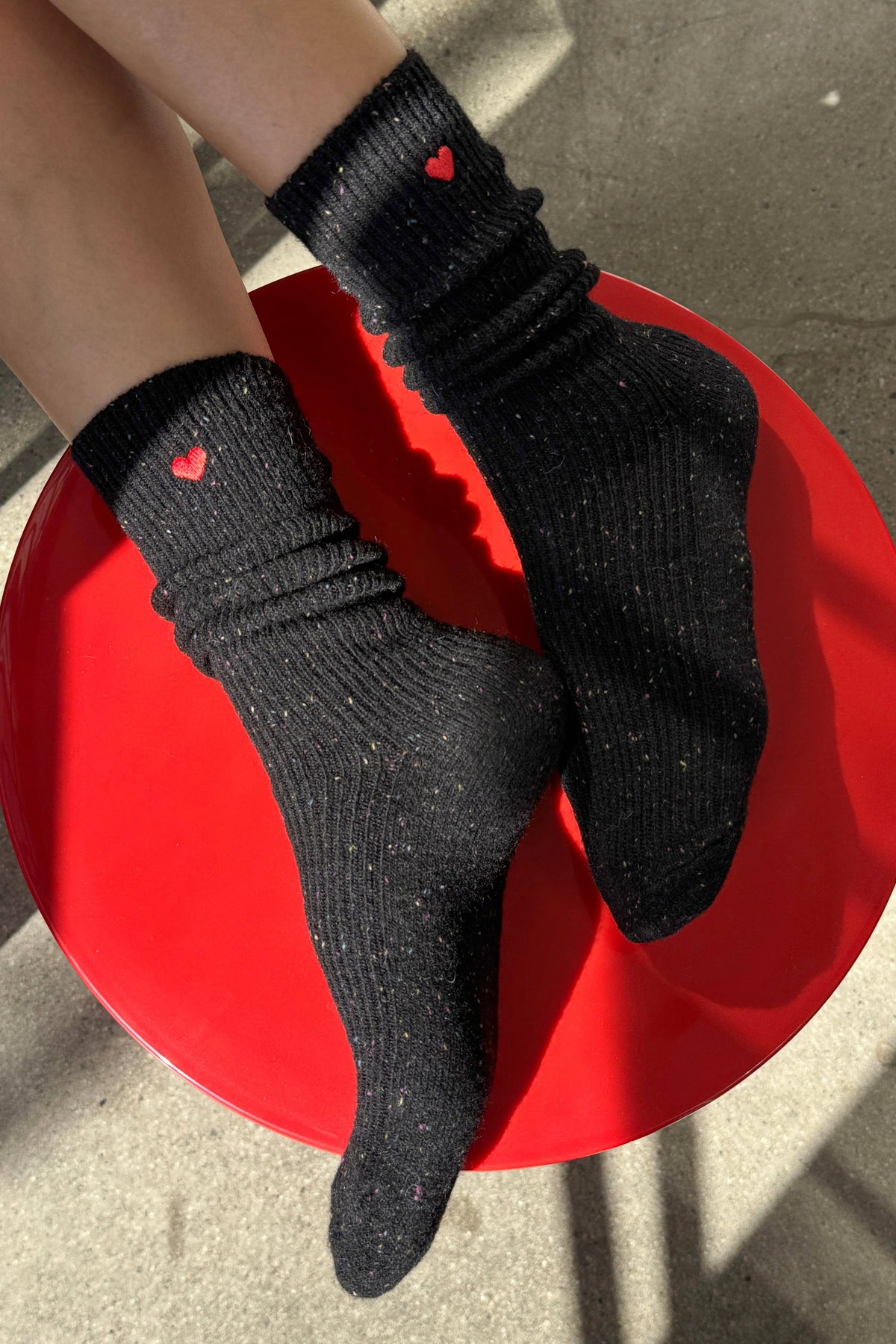 Embroidered Snow Socks | CHARCOAL + HEART