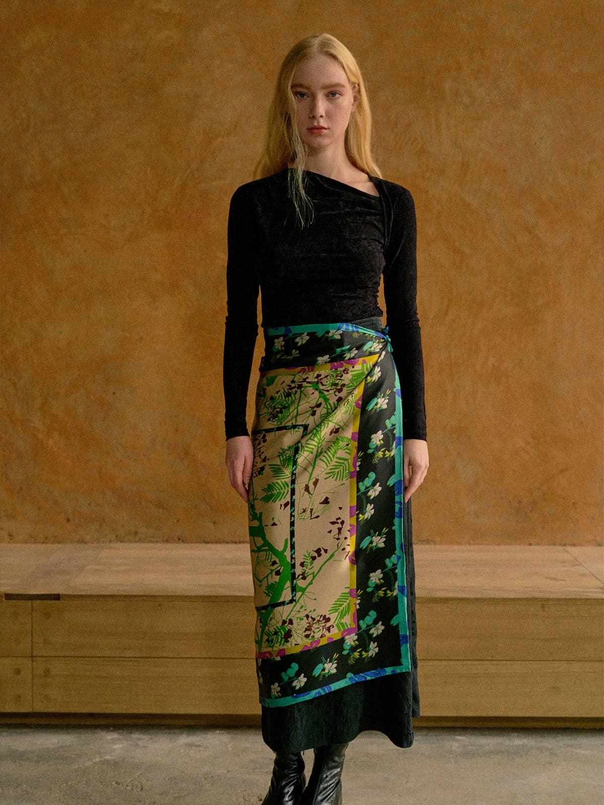 Large Silk Scarf | Floral Tapestry