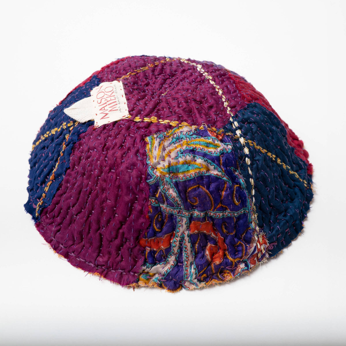 Vintage Kantha Patchwork Shallow Bowl | Dreamscape