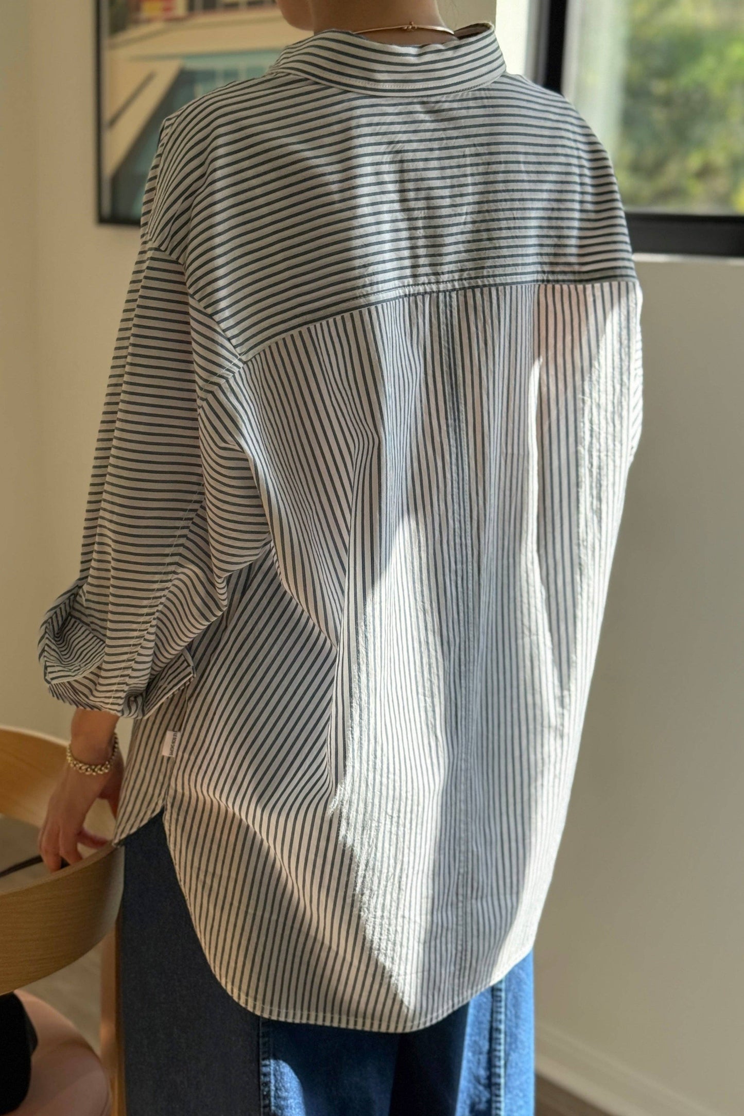 Owen Shirt | Denim Stripe On White
