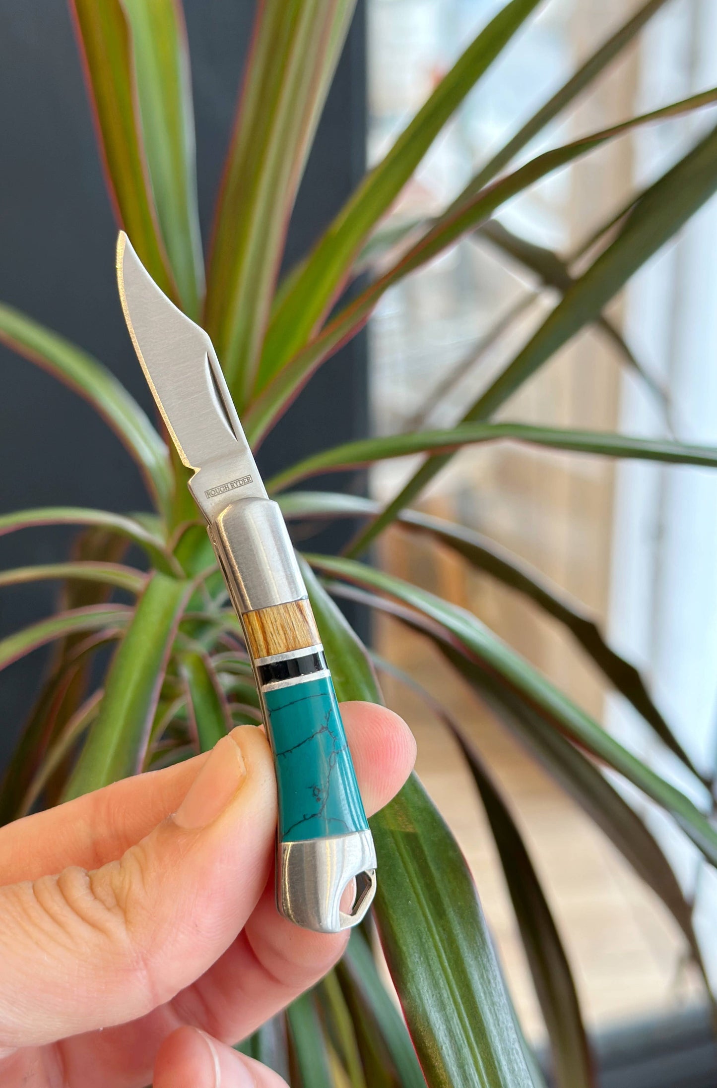 Mini Turquoise Folding Pocket Knife