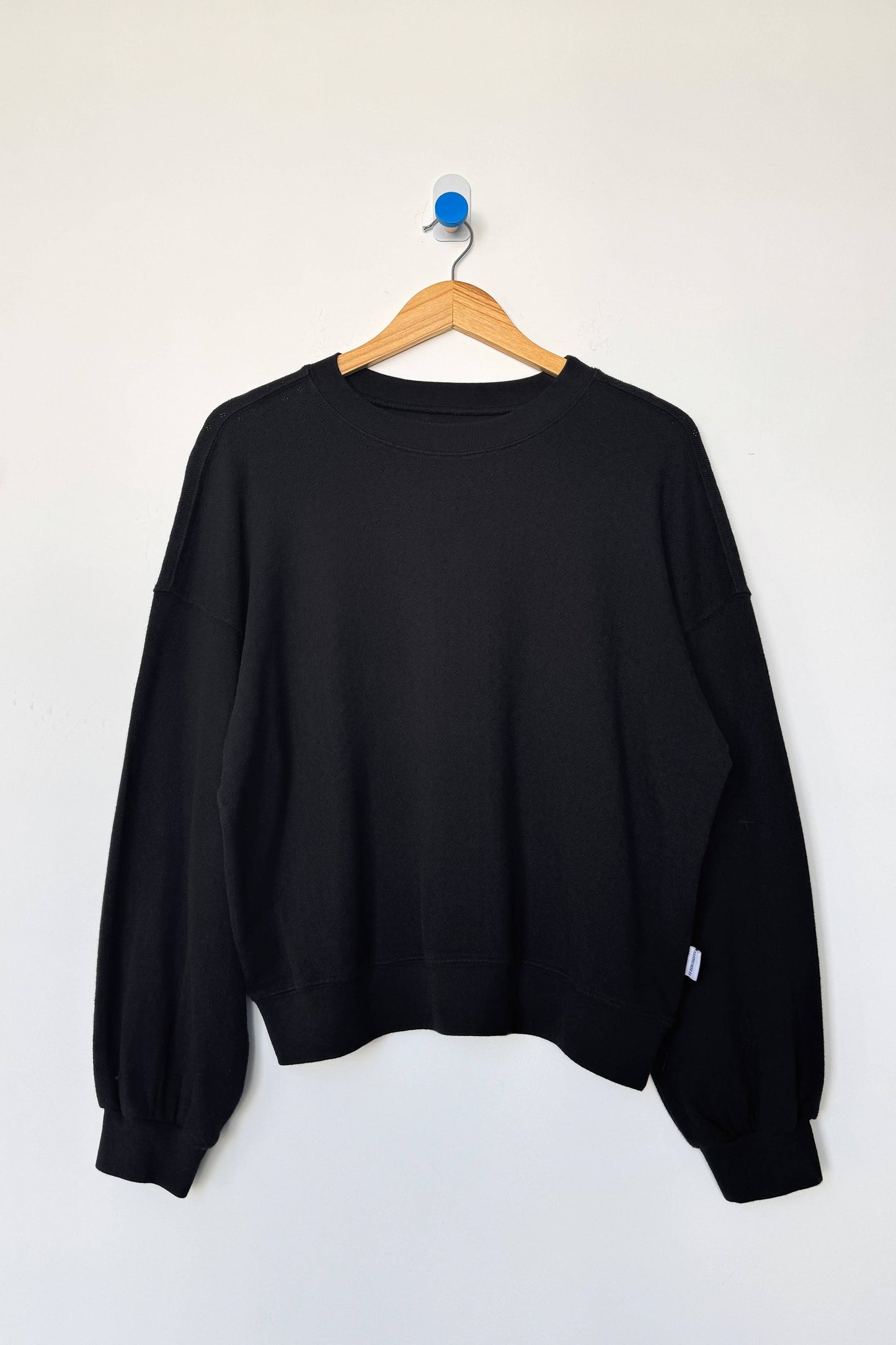 Pointelle Core Sweatshirt | BLACK