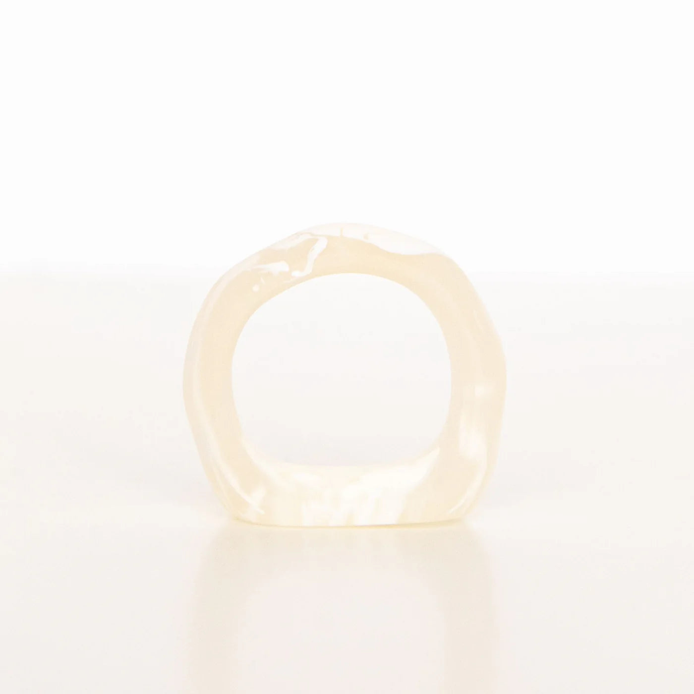 Marbled Resin Napkin Ring | White (Set of 6)