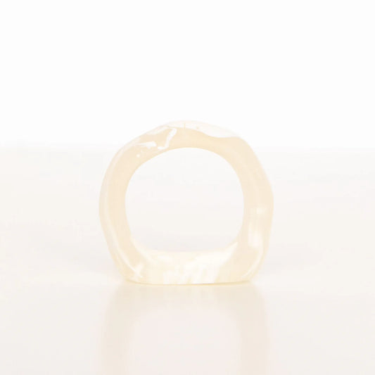 Marbled Resin Napkin Ring | White (Set of 6)