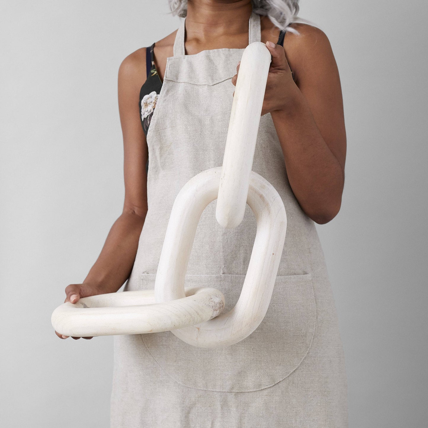 Whitewashed Wood Chain | 3-link