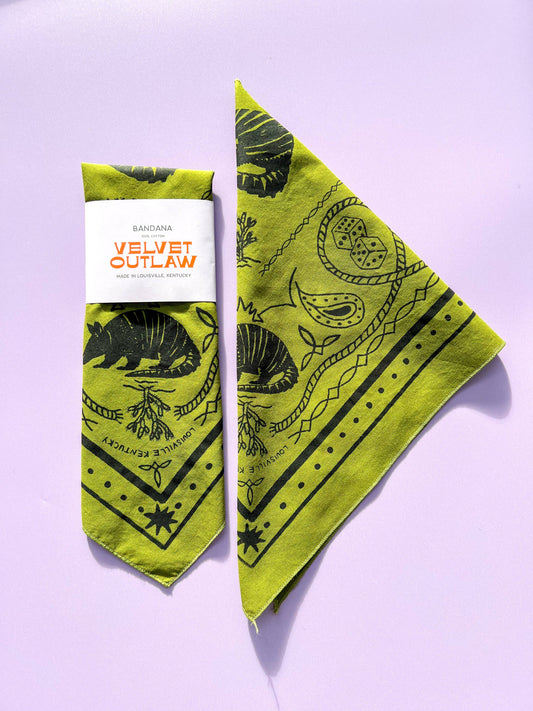 Armadillo Dog Bandana | Olive Green