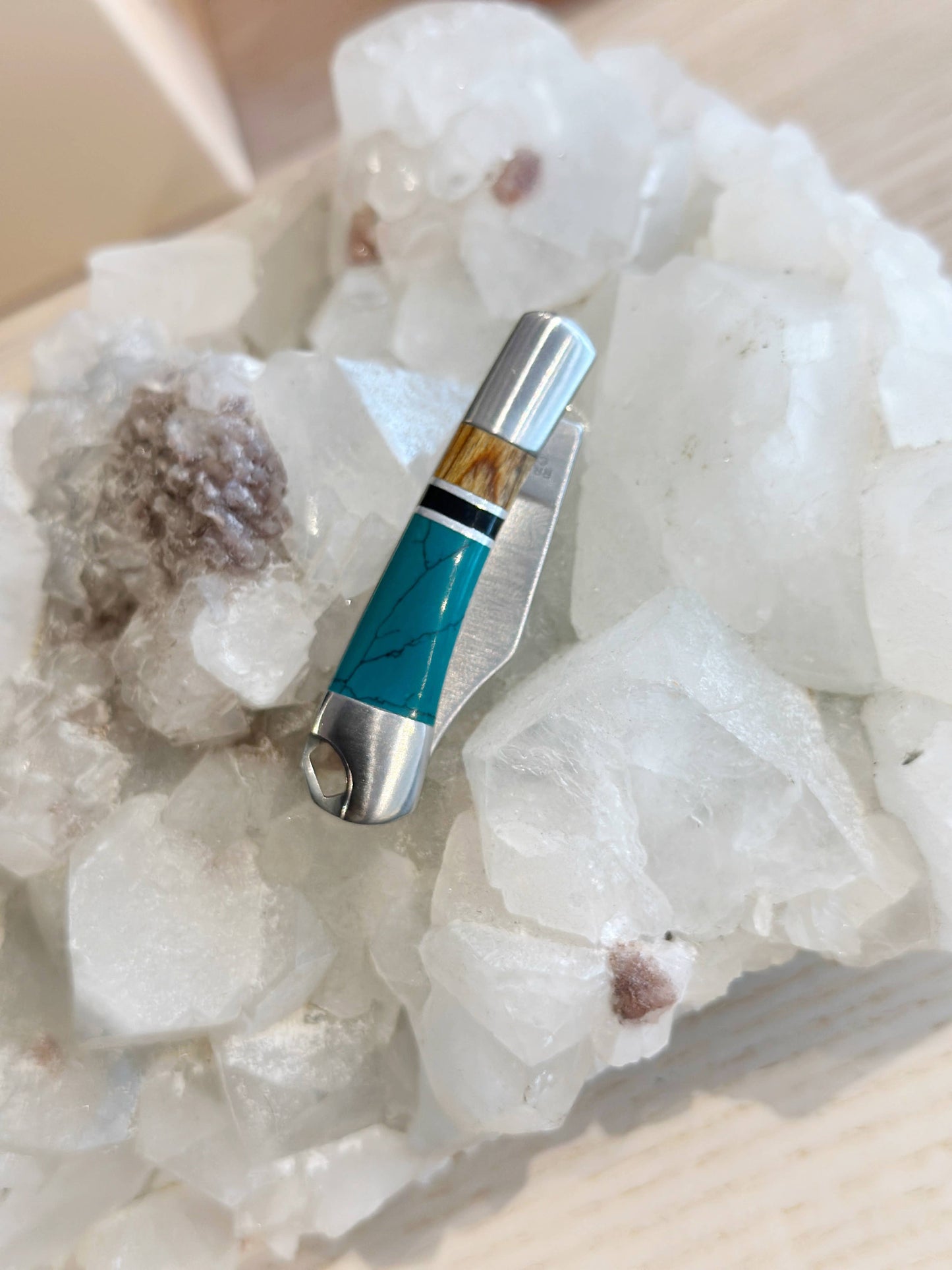 Mini Turquoise Folding Pocket Knife