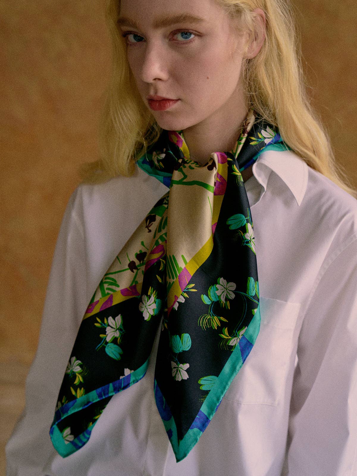 Large Silk Scarf | Floral Tapestry