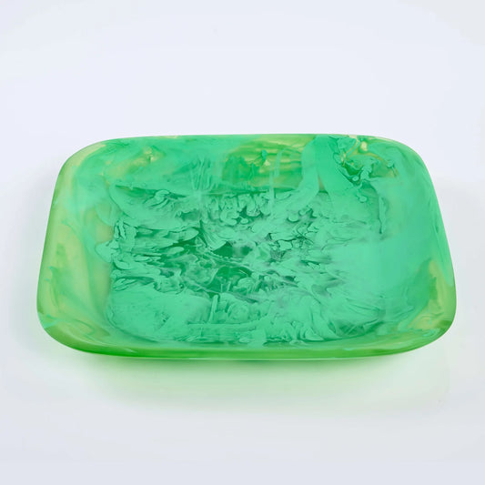 Marbled Resin Square Tray (Medium) | Peridot