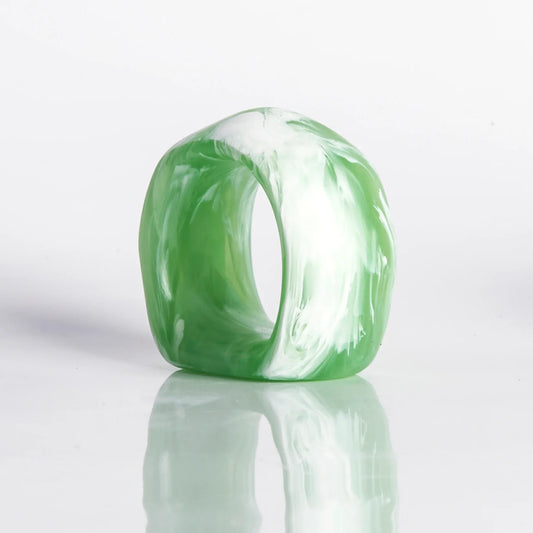 Marbled Resin Napkin Ring | Peridot