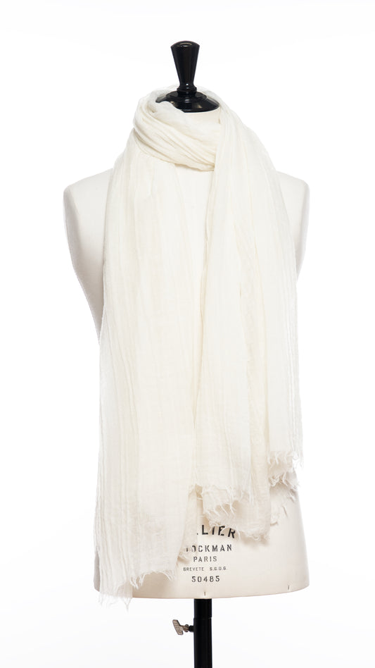 Giglio Frayed Wool Scarf | Bianca