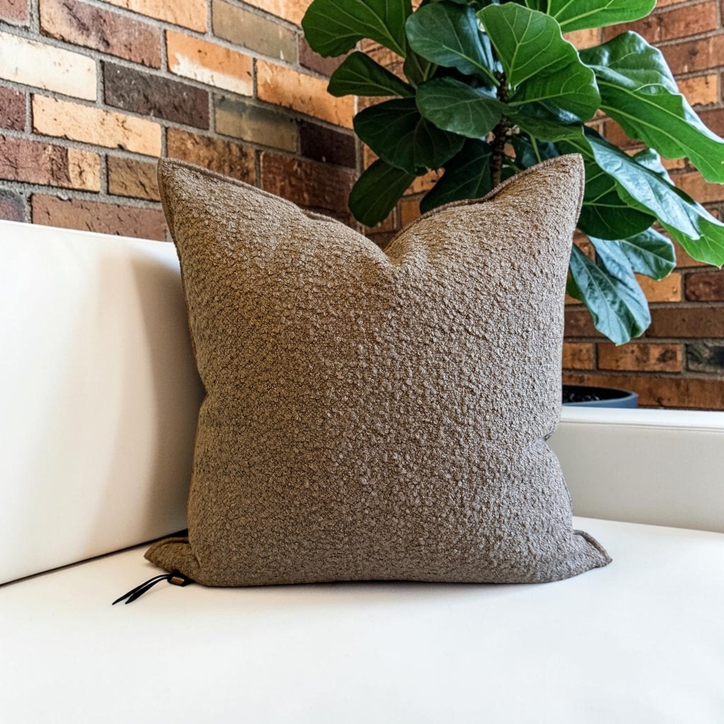 Canvas Wooly Pillow Cover | Ecorce (Multiple Sizes)