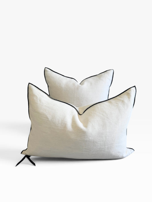 Stone Washed Linen Square Pillow Cover | Fior di Latte (Multiple Sizes)